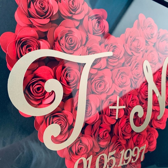 Roses heart shadow box - Picture 6 of 16